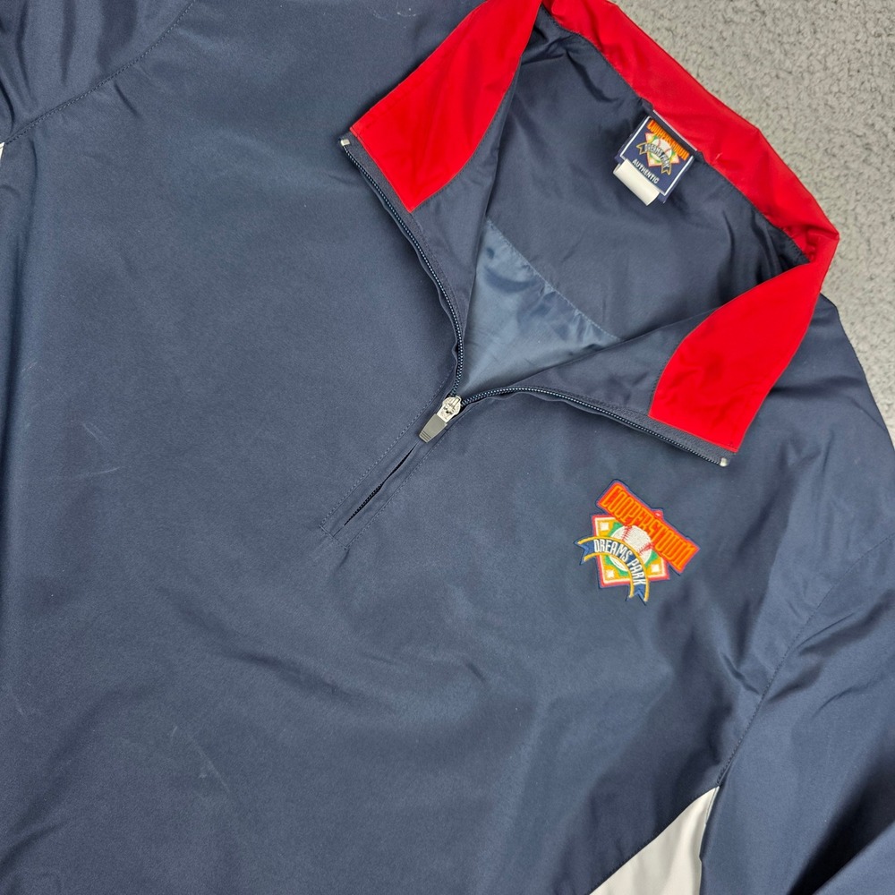 Cooperstown Dreams Park Authentic Mens Large Navy Blue Quarter Zip Windbreaker L
